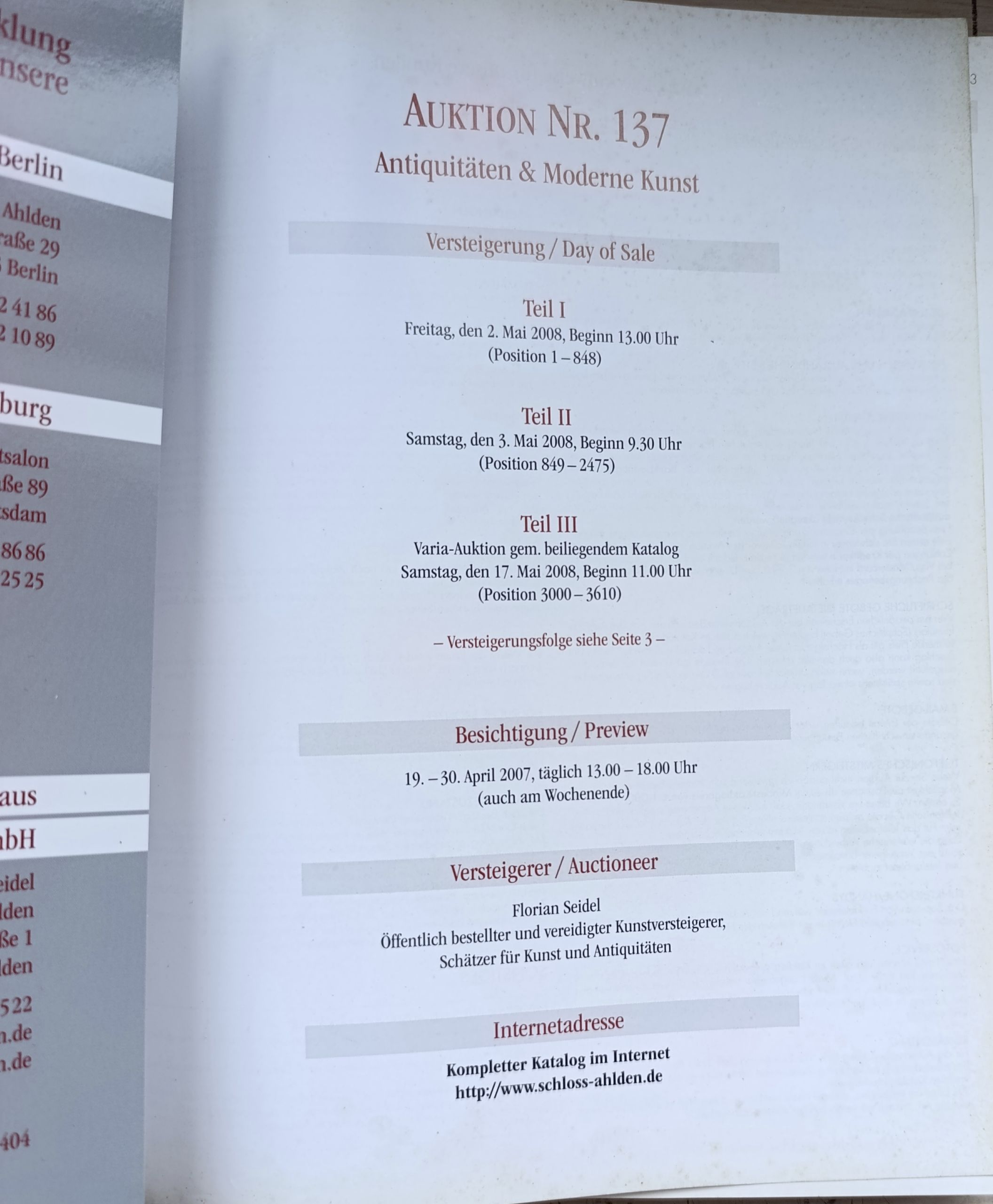 Kunstauktionshaus Schloss Ahlden Aunktion Nr. 137 — изображение 2