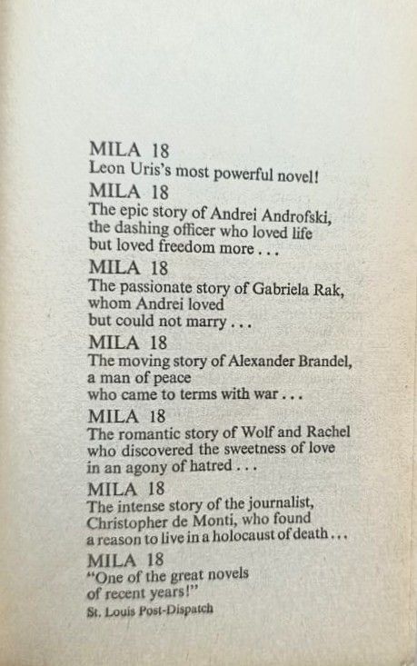 Мила 18 (книга на английском языке (Mila 18)) — изображение 3