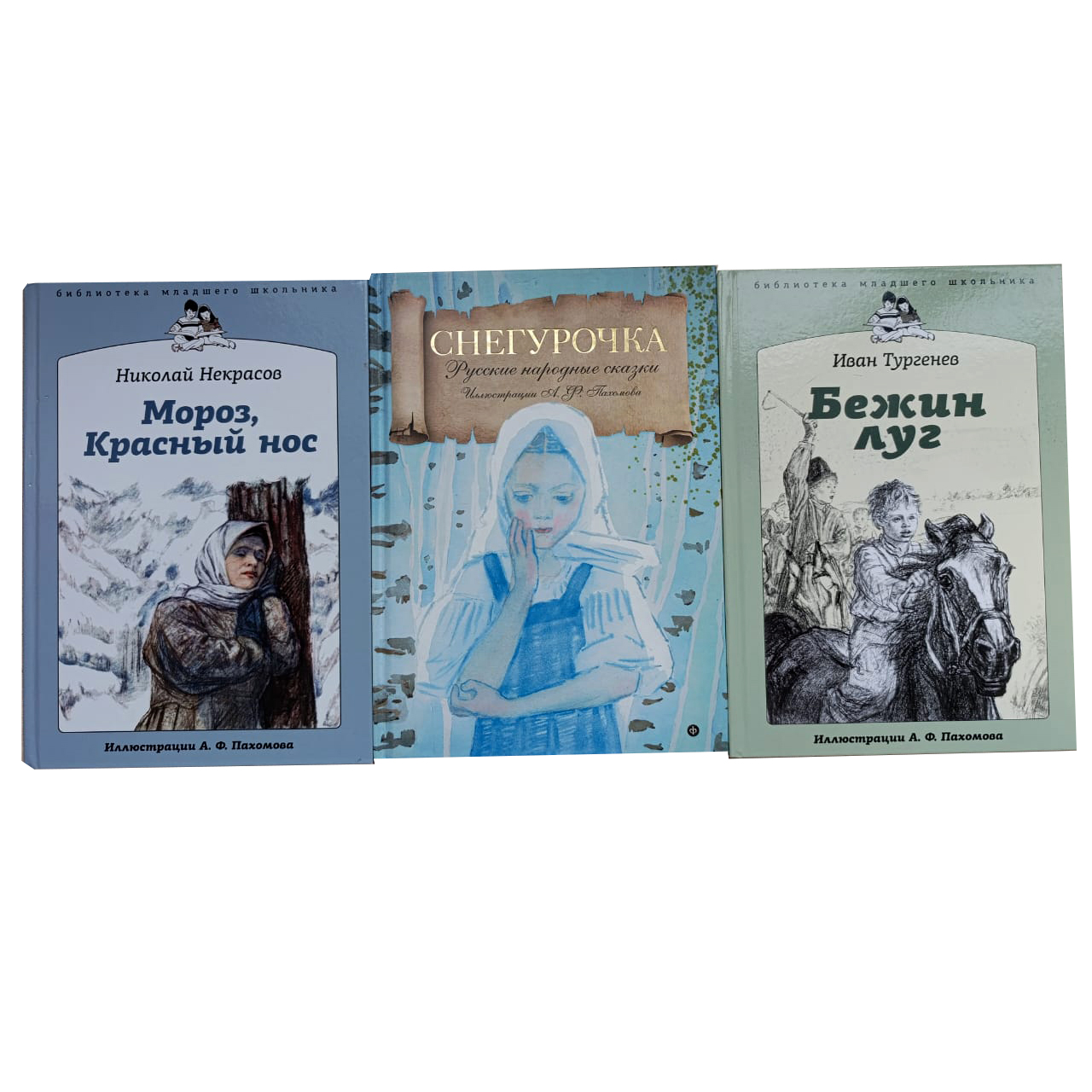 Комплект из 3 детских книг: Мороз, Красный нос. Снегурочка. Бежин луг